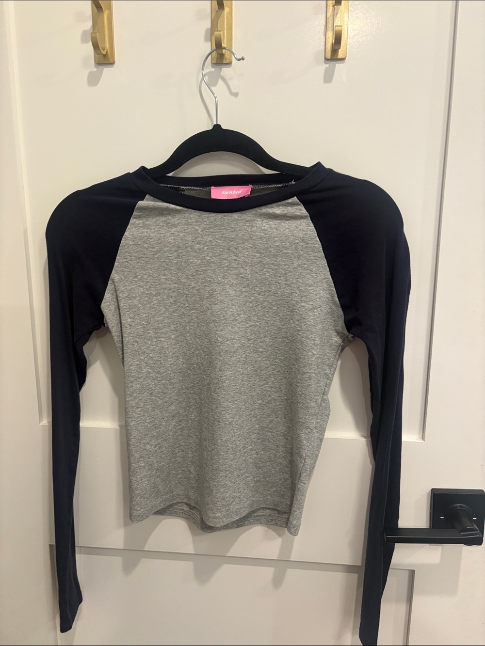 Edikted Heather Gray Top with Black Trim